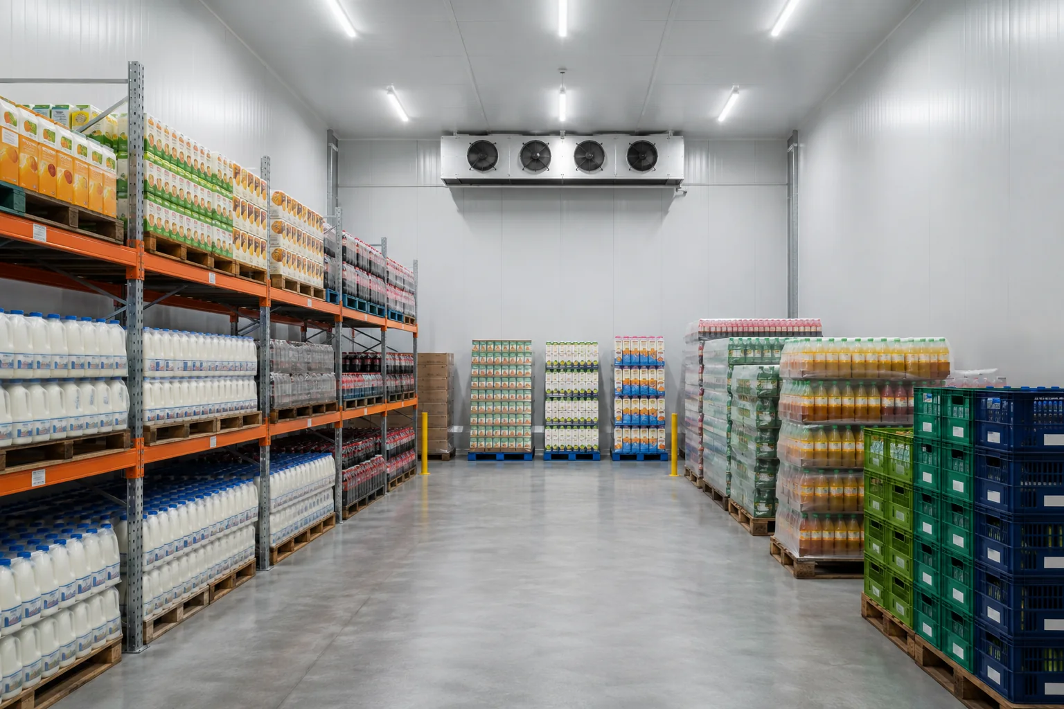 Ruangan chiller pabrik untuk minuman dan produk segar